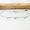 Minimalist Hearts&nbsp;bracelet with fine alternating round beads chain in recycled 925 silver for women
