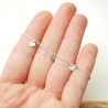 Minimalist Hearts&nbsp;bracelet with fine alternating round beads chain in recycled 925 silver for women