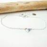 Dünnes Damen-Herzarmband aus minimalistischem recyceltem 925er Silber für Damen mit feiner Kette