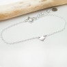 Dünnes Damen-Herzarmband aus minimalistischem recyceltem 925er Silber für Damen mit feiner Kette