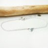 Dünnes Damen-Herzarmband aus minimalistischem recyceltem 925er Silber für Damen mit feiner Kette
