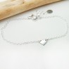 Bracelet femme cœur fin en argent 925 recyclé minimaliste pour femme chaine fine