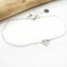 Dünnes Damen-Herzarmband aus minimalistischem recyceltem 925er Silber für Damen mit feiner Kette