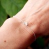 Dünnes Damen-Herzarmband aus minimalistischem recyceltem 925er Silber für Damen mit feiner Kette