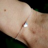 Dünnes Damen-Herzarmband aus minimalistischem recyceltem 925er Silber für Damen mit feiner Kette