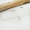 Women's thin heart bracelet in minimalist recycled 925 silver for women with fine chain