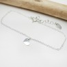 Women's thin heart bracelet in minimalist recycled 925 silver for women with fine chain