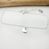 Women's thin heart bracelet in minimalist recycled 925 silver for women with fine chain