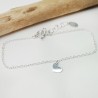 Women's thin heart bracelet in minimalist recycled 925 silver for women with fine chain
