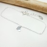 Women's thin heart bracelet in minimalist recycled 925 silver for women with fine chain