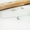 Women's thin heart bracelet in minimalist recycled 925 silver for women with fine chain