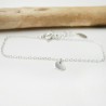 Women's thin heart bracelet in minimalist recycled 925 silver for women with fine chain