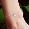Women's thin heart bracelet in minimalist recycled 925 silver for women with fine chain