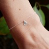 Women's thin heart bracelet in minimalist recycled 925 silver for women with fine chain