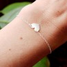 Bracelet femme grand cœur en argent 925 recyclé minimaliste pour femme