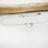Large heart women's bracelet in minimalist recycled 925 silver for women