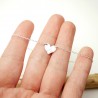 Bracelet femme grand cœur en argent 925 recyclé minimaliste pour femme