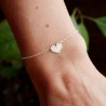 Bracelet femme grand cœur en argent 925 recyclé minimaliste pour femme