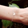 Bracelet femme grand cœur en argent 925 recyclé minimaliste pour femme