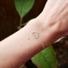 Large hollowed out heart women's bracelet in minimalist recycled 925 silver for women