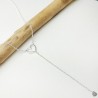 Women's hollowed-out heart Y necklace in minimalist recycled 925 silver for women on a fine adjustable chain