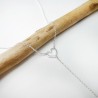 Women's hollowed-out heart Y necklace in minimalist recycled 925 silver for women on a fine adjustable chain