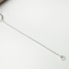Women's hollowed-out heart Y necklace in minimalist recycled 925 silver for women on a fine adjustable chain