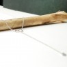 Women's hollowed-out heart Y necklace in minimalist recycled 925 silver for women on a fine adjustable chain