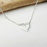 Collier femme cœur évidé en argent 925 recyclé minimaliste pour femme sur chaine fine réglable Saint Valentin