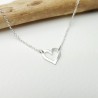 Collier femme cœur évidé en argent 925 recyclé minimaliste pour femme sur chaine fine réglable Saint Valentin