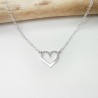 Collier femme cœur évidé en argent 925 recyclé minimaliste pour femme sur chaine fine réglable Saint Valentin