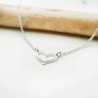 Collier femme cœur évidé en argent 925 recyclé minimaliste pour femme sur chaine fine réglable Saint Valentin