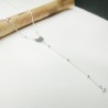 Damen-Herz-Y-Halskette aus minimalistischem recyceltem 925er Silber für Damen an einer feinen, verstellbaren Perlenkette