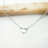 Feine Herz-Damenhalskette aus minimalistischem recyceltem 925er Silber für Damen und Kinder an einer feinen verstellbaren Kette