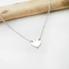 Feine Herz-Damenhalskette aus minimalistischem recyceltem 925er Silber für Damen und Kinder an einer feinen verstellbaren Kette