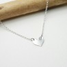 Feine Herz-Damenhalskette aus minimalistischem recyceltem 925er Silber für Damen und Kinder an einer feinen verstellbaren Kette
