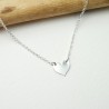 Feine Herz-Damenhalskette aus minimalistischem recyceltem 925er Silber für Damen und Kinder an einer feinen verstellbaren Kette