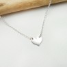 Feine Herz-Damenhalskette aus minimalistischem recyceltem 925er Silber für Damen und Kinder an einer feinen verstellbaren Kette