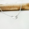 Collier femme cœur fin en argent 925 recyclé minimaliste pour femme et pour enfant sur chaine fine réglable