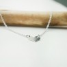 Feine Herz-Damenhalskette aus minimalistischem recyceltem 925er Silber für Damen und Kinder an einer feinen verstellbaren Kette