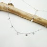 Collier femme petits cœurs en breloques en argent 925 recyclé minimaliste pour femme sur chaine fine perlée réglable