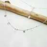 Feine verstellbaren Perlenhalskette mit kleinen minimalistischem Herzen Anhängern aus recyceltem 925er Silber