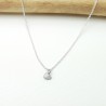 Women's small solitary heart pendant in minimalist recycled 925 silver for women on a fine adjustable chain
