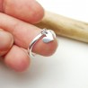 Adjustable 925 silver recycled heart ring for women Valentine's Day