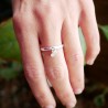 Adjustable 925 silver recycled heart ring for women Valentine's Day