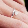 Adjustable 925 silver recycled heart ring for women Valentine's Day