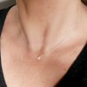 Women's small solitary heart pendant in minimalist recycled 925 sil...