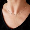 Collier femme petits cœurs en breloques en argent 925 recyclé minimaliste pour femme sur chaine fine perlée réglable