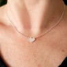 Feine Herz-Damenhalskette aus minimalistischem recyceltem 925er Sil...