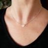 Feine Herz-Damenhalskette aus minimalistischem recyceltem 925er Sil...